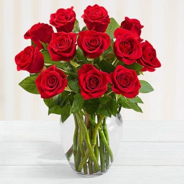 Vase of Red Love Bouquet 